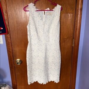 LOFT White Floral Lace Mini Dress